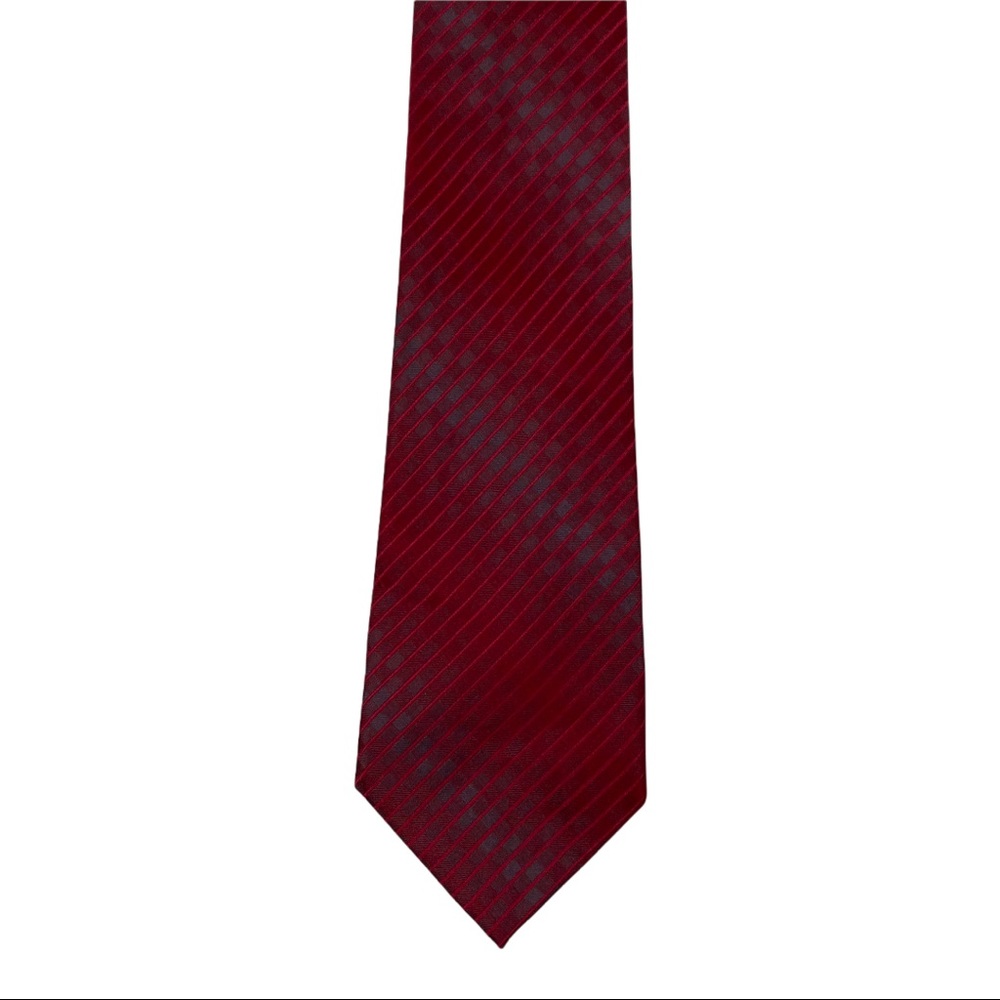 John Ashford Striped Silk Tie, Red